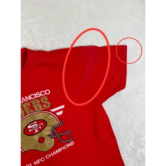 Vintage San Francisco 49ers T-Shirt 1981 NFC Champions Size Large Single Stitch - Picture 4 of 12